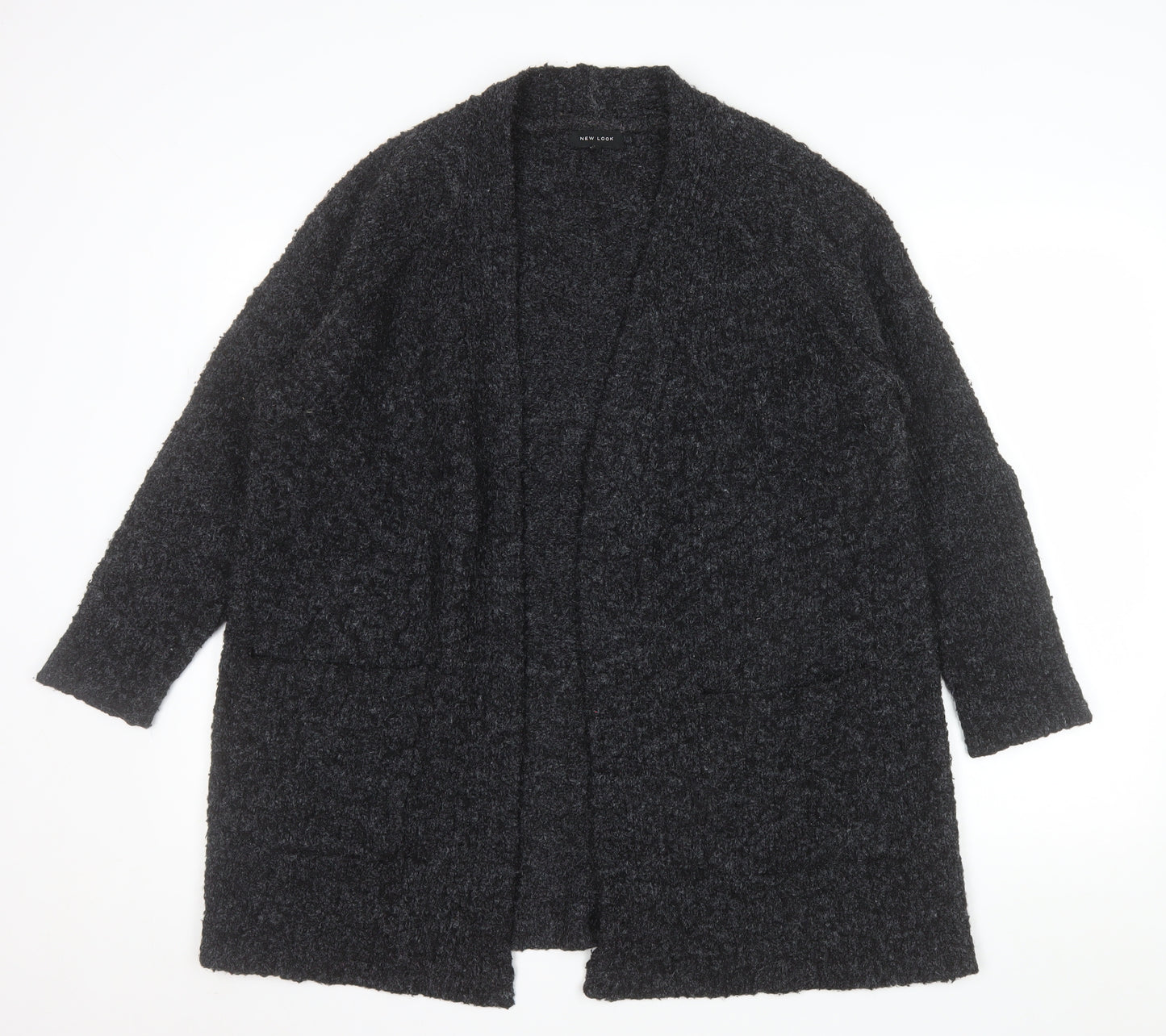New Look Women Black Chunky Knit Longline Cardigan Size S