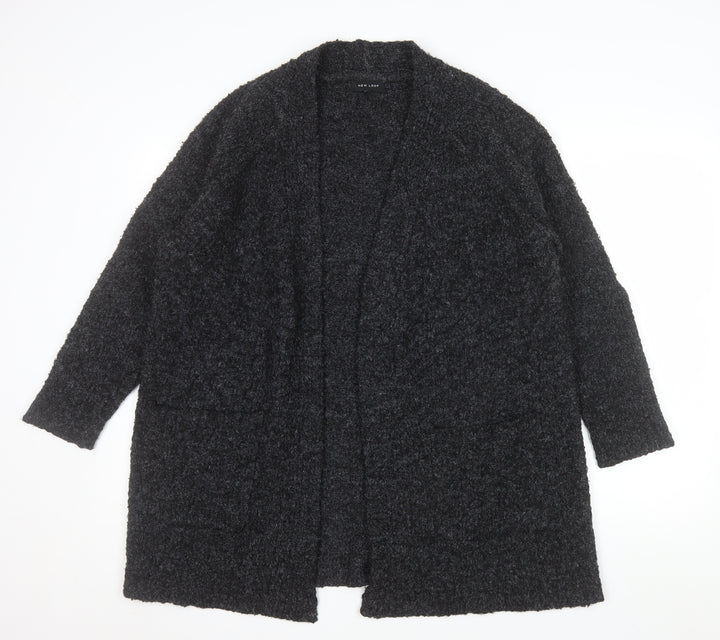 New Look Women Black Chunky Knit Longline Cardigan Size S