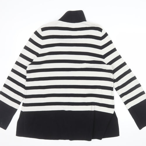 COS Womens Black Stripe Roll Neck Cotton Jumper Size S