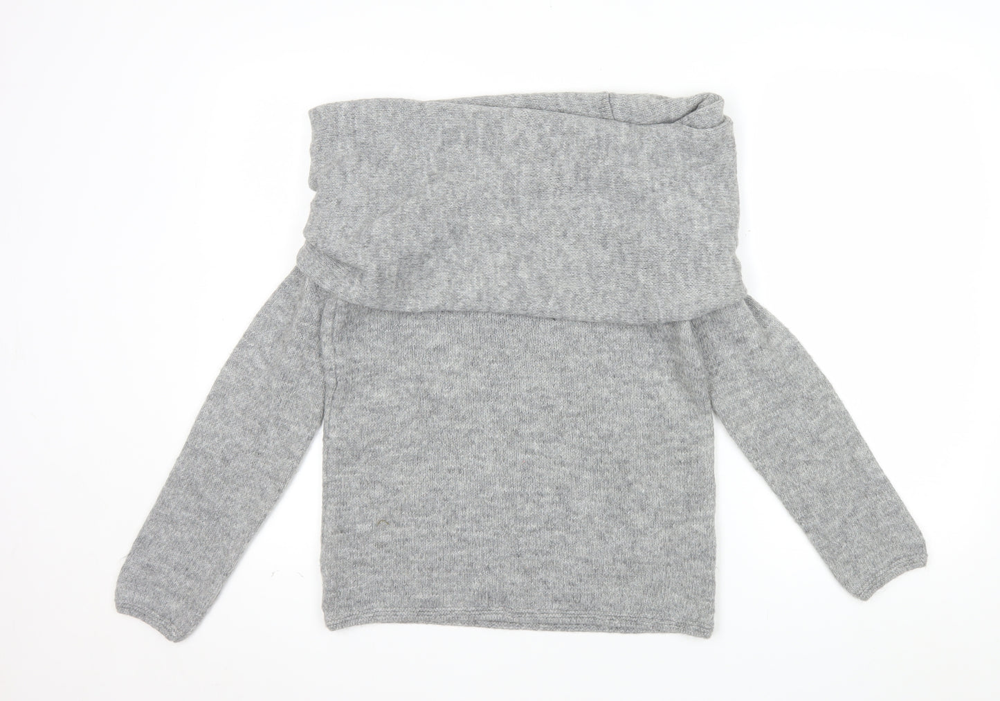 River Island Women Grey Off Shoulder Relaxed Jumper XS