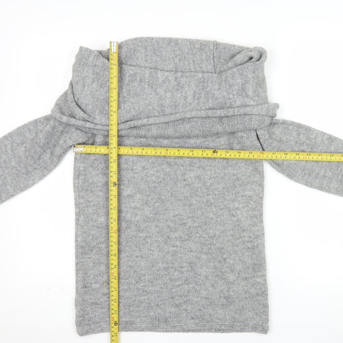 River Island Women Grey Off Shoulder Relaxed Jumper XS