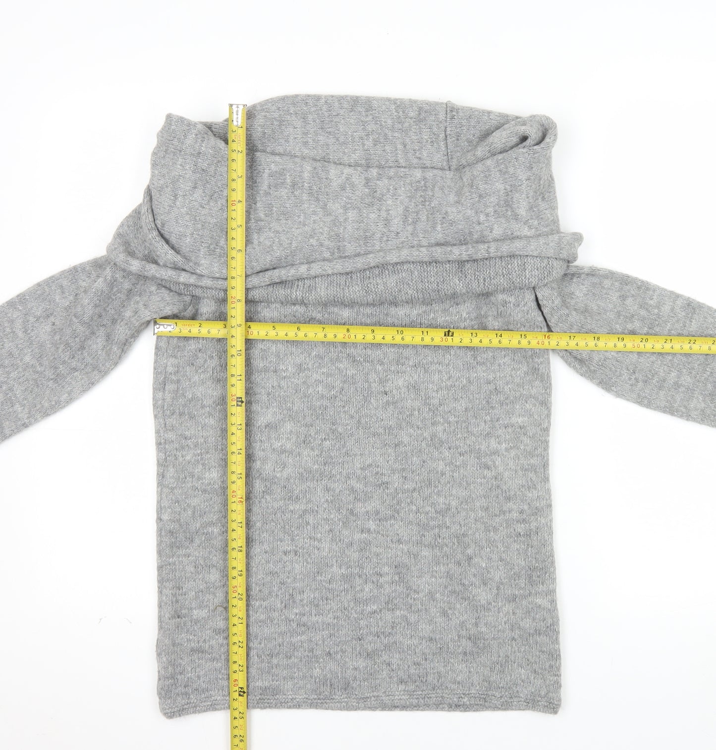 River Island Women Grey Off Shoulder Relaxed Jumper XS