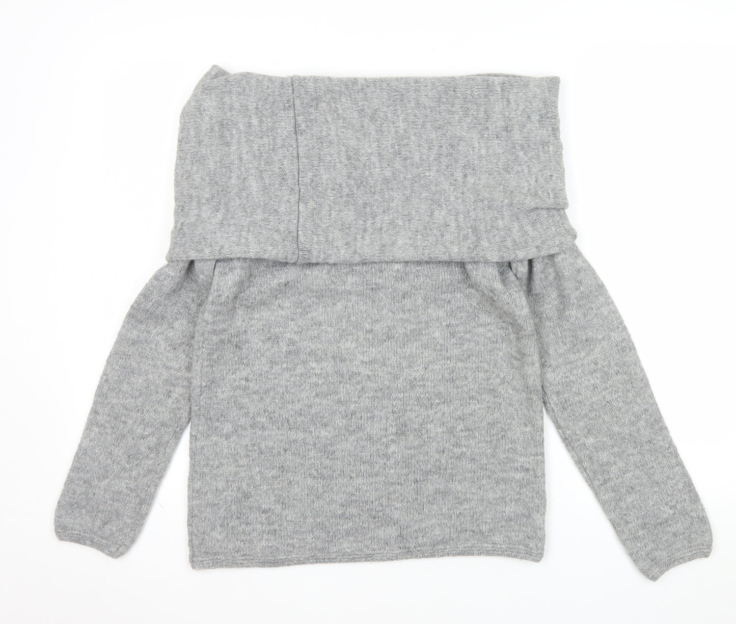 River Island Women Grey Off Shoulder Relaxed Jumper XS