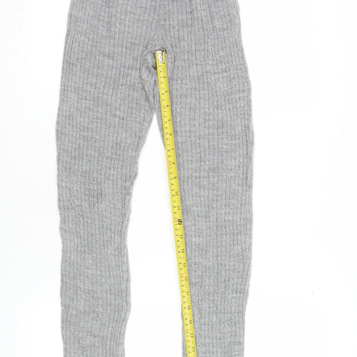 Lipsy London Women’s Grey Ribbed Knit Leggings Size S