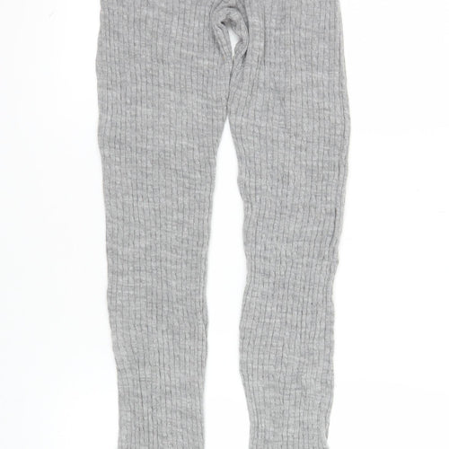 Lipsy London Women’s Grey Ribbed Knit Leggings Size S