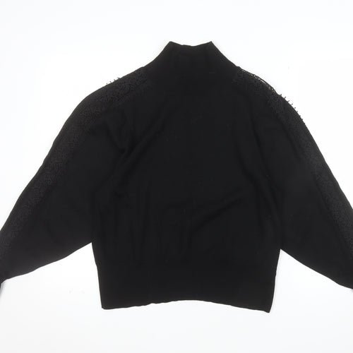 Jigsaw Women’s Black Wool High Neck Jumper Size S