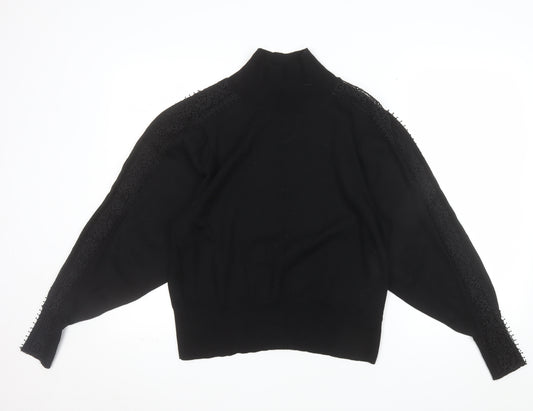 Jigsaw Women’s Black Wool High Neck Jumper Size S