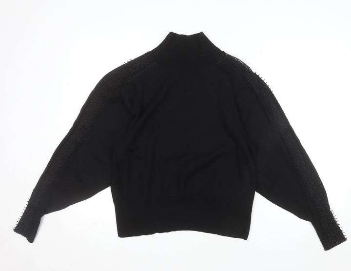 Jigsaw Women’s Black Wool High Neck Jumper Size S