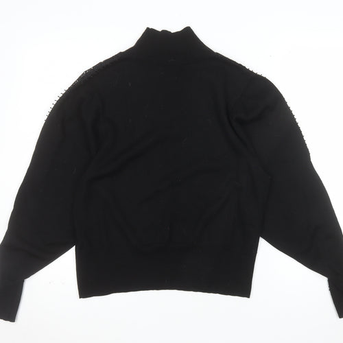 Jigsaw Women’s Black Wool High Neck Jumper Size S