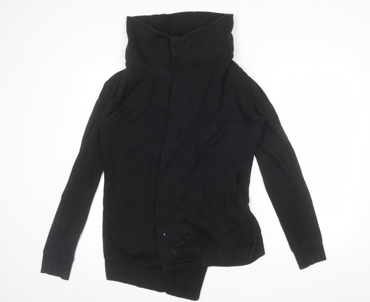 AllSaints Women's Black Small Full Zip Hoodie 62% Cotton 38% Modal