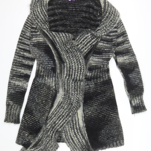 Purple Womens Grey Wool Chunky Knit Cardigan M