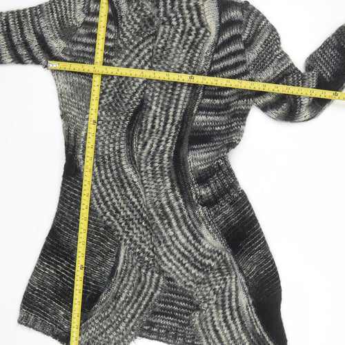 Purple Womens Grey Wool Chunky Knit Cardigan M