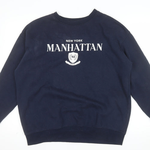 New Look Women's Navy Manhattan Crew Neck Sweatshirt Size M