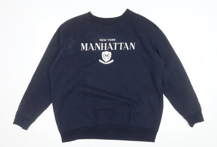 New Look Women's Navy Manhattan Crew Neck Sweatshirt Size M