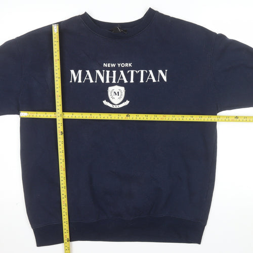 New Look Women's Navy Manhattan Crew Neck Sweatshirt Size M