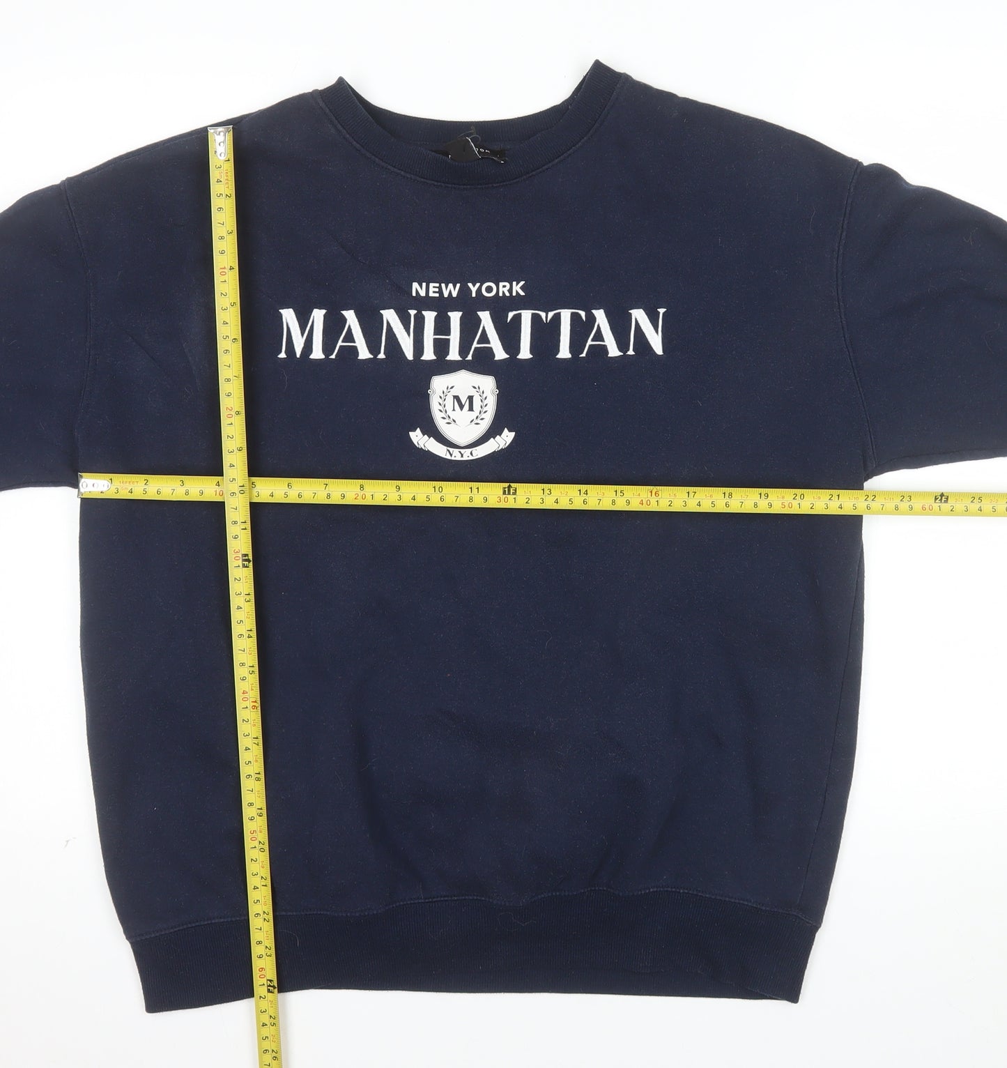 New Look Women's Navy Manhattan Crew Neck Sweatshirt Size M