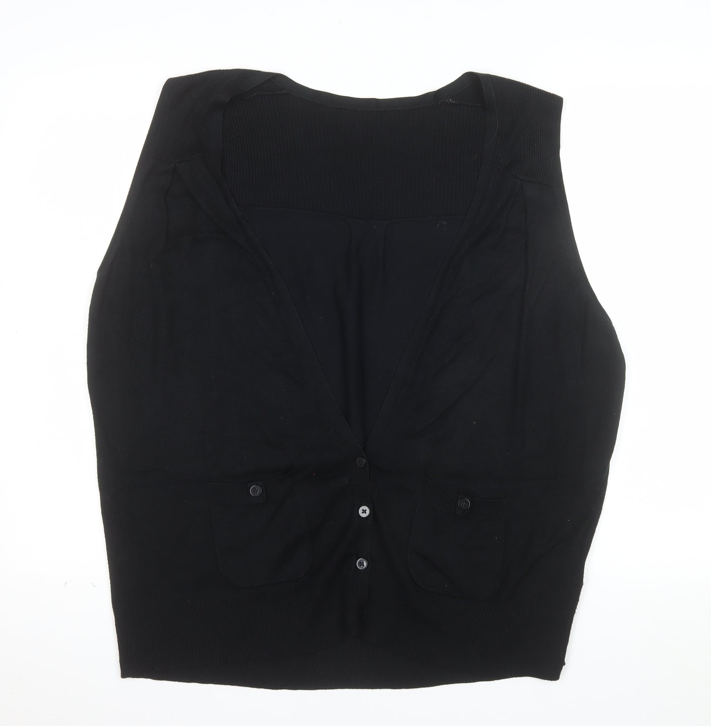 Marks and Spencer Women's Black V-Neck Sleeveless Cardigan UK 22