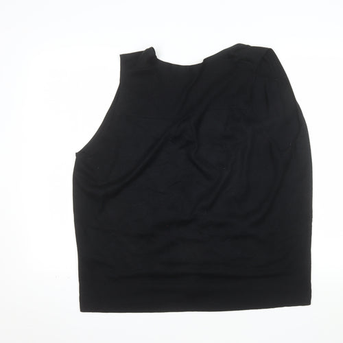 Marks and Spencer Women's Black V-Neck Sleeveless Cardigan UK 22