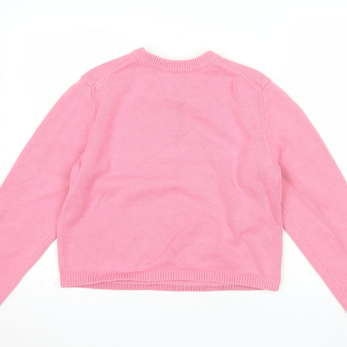Marks and Spencer Women Pink Knit Crew Neck Long Sleeve Jumper M
