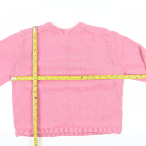 Marks and Spencer Women Pink Knit Crew Neck Long Sleeve Jumper M