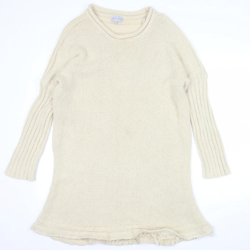 Stitch & Pieces Women’s Beige Cotton Chunky Knit Tunic Jumper Size 14