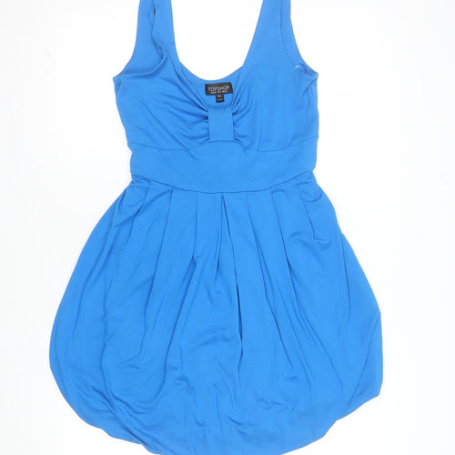 Topshop Women’s Blue Sleeveless Bubble Hem Jersey Dress UK 12