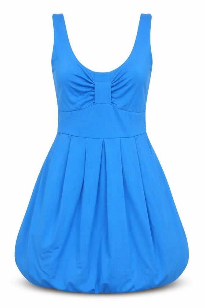 Topshop Women’s Blue Sleeveless Bubble Hem Jersey Dress UK 12