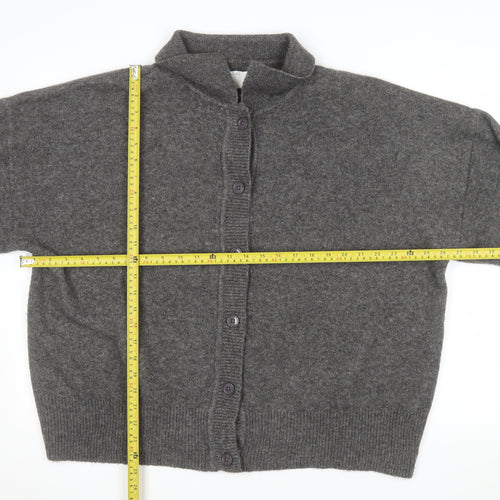 ASOS DESIGN Women's Grey Collared Button-Up Knit Cardigan M 12-14