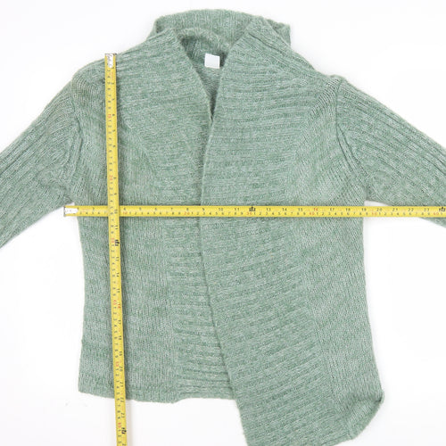 New Look Women's Green Chunky Knit Open Cardigan Size 14