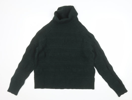 Great Plains Women's Black Roll Neck Chunky Knit Jumper L