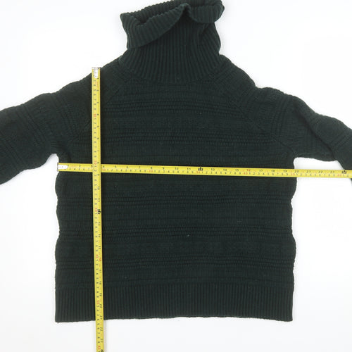 Great Plains Women's Black Roll Neck Chunky Knit Jumper L