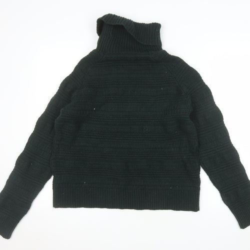 Great Plains Women's Black Roll Neck Chunky Knit Jumper L