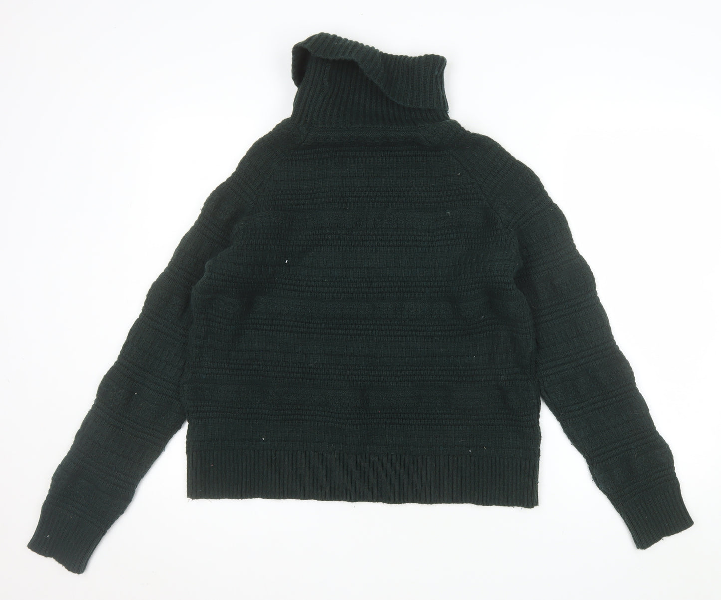 Great Plains Women's Black Roll Neck Chunky Knit Jumper L