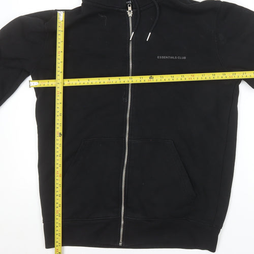 Make Thread Men's Black Full Zip Hoodie S Essentials Club