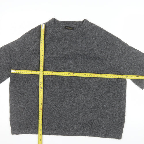 Anthology Women Grey Wool Blend Short Sleeve Pullover Jumper UK 8/10
