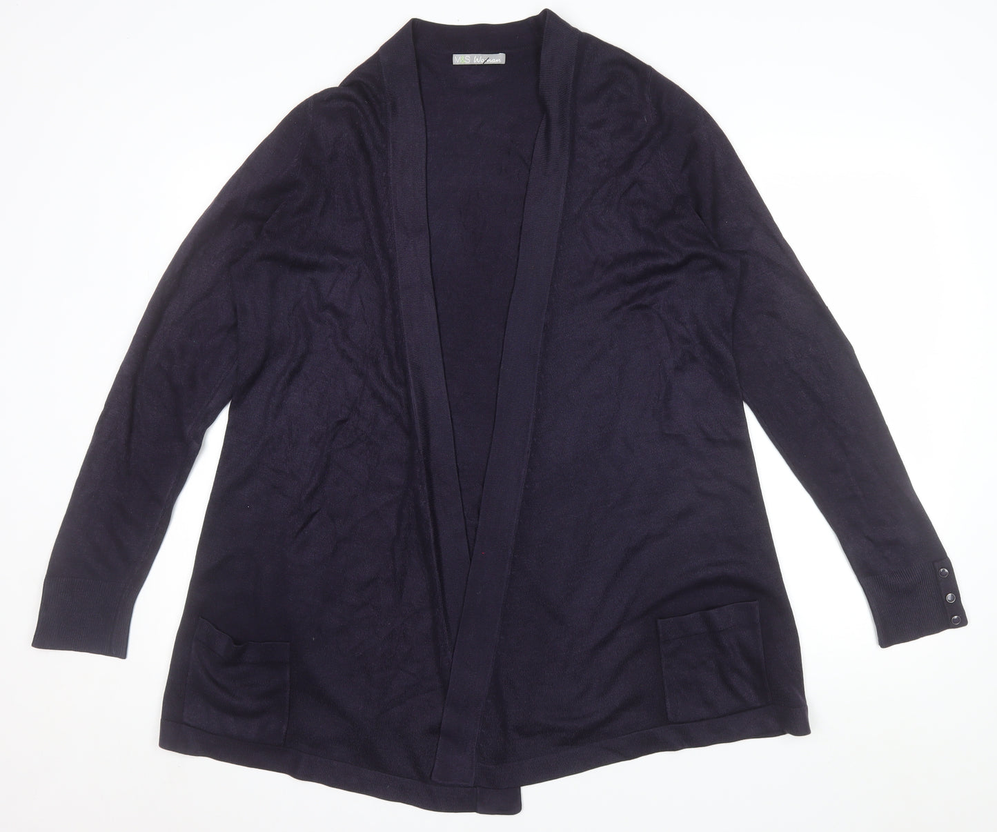 Marks and Spencer Women's Purple Knit Cardigan Size 18 Long Sleeve