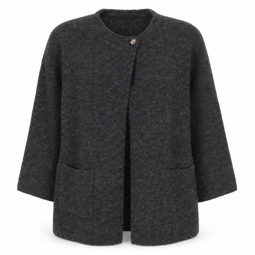 F&F Women's Grey L Long Sleeve Chunky Knit Cardigan