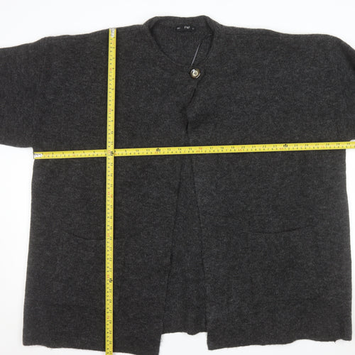 F&F Women's Grey L Long Sleeve Chunky Knit Cardigan