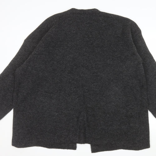 F&F Women's Grey L Long Sleeve Chunky Knit Cardigan