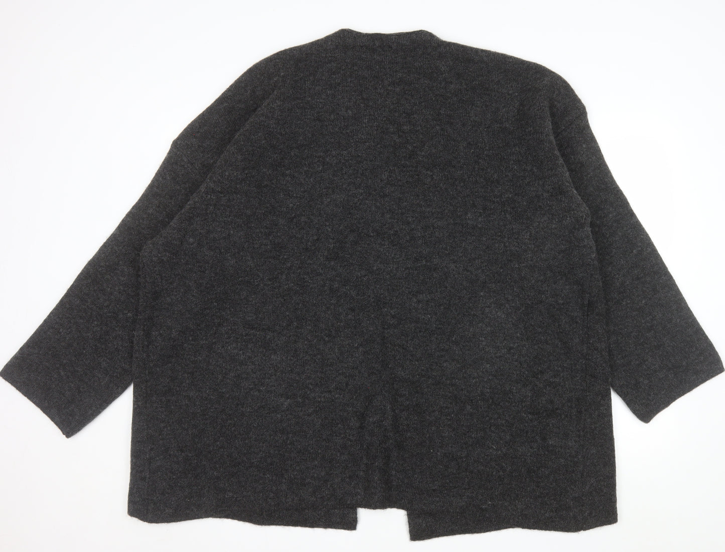 F&F Women's Grey L Long Sleeve Chunky Knit Cardigan
