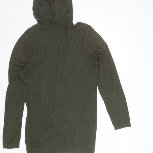 ASOS Men's Green Cotton Hooded Pullover Jumper Size M
