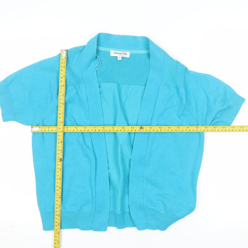 Debenhams Women Blue Short Sleeve Open Cardigan Size 16