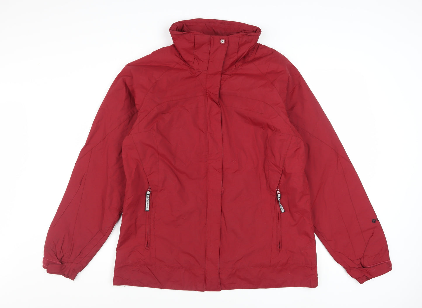 Columbia Men's Red L Hooded Parka Jacket Nylon Water Resistant