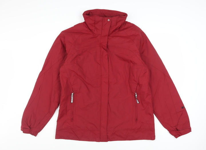 Columbia Men's Red L Hooded Parka Jacket Nylon Water Resistant