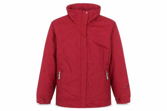 Front view of Columbia Men's Red L Hooded Parka Jacket Nylon Water Resistant