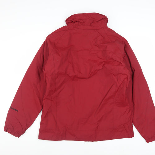 Columbia Men's Red L Hooded Parka Jacket Nylon Water Resistant