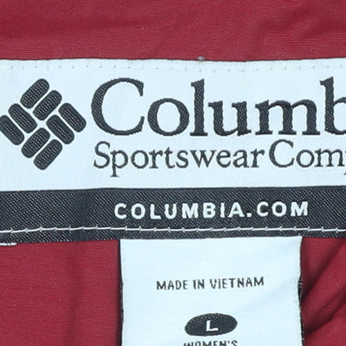 Columbia Men's Red L Hooded Parka Jacket Nylon Water Resistant