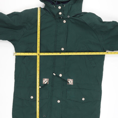 Faded Glory Women Green Parka Jacket Hooded Cotton Lined M