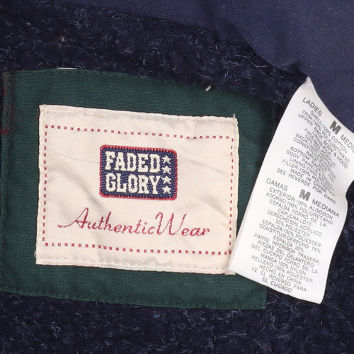 Faded Glory Women Green Parka Jacket Hooded Cotton Lined M