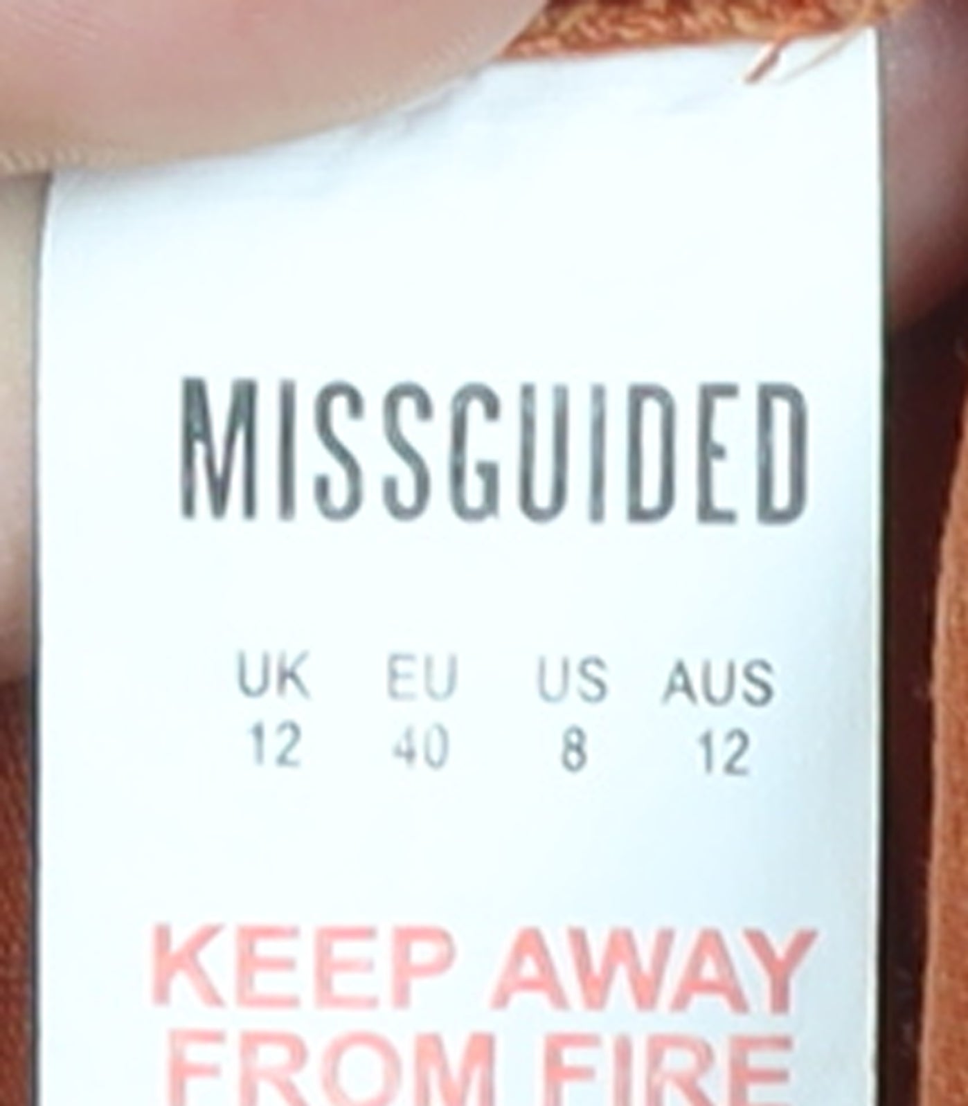 Missguided Women’s Orange Cotton Belted Shirt Dress Size 12